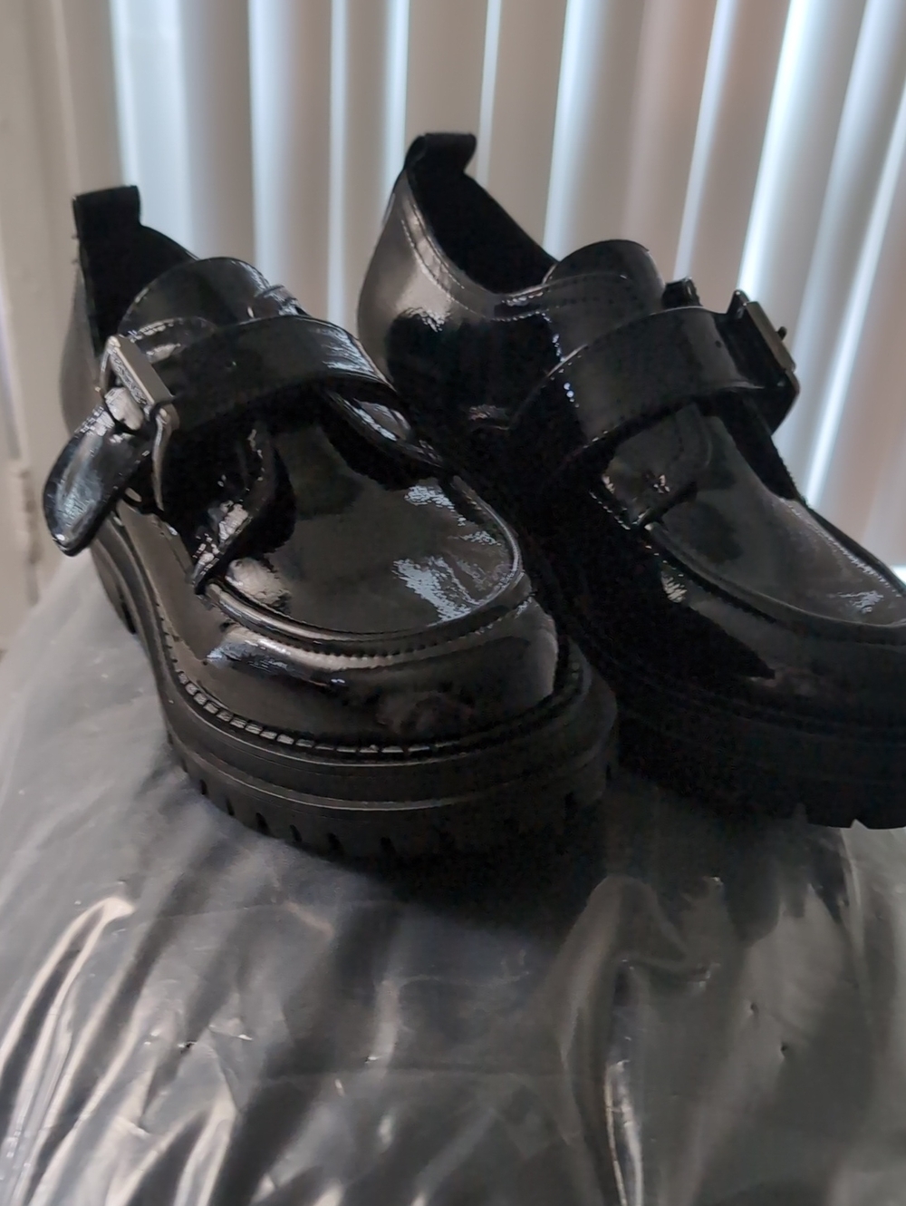 Black Patent Calvin Klein Loafers